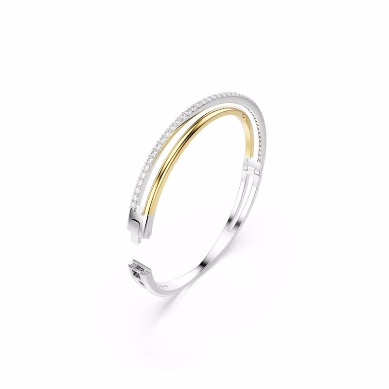 Hyperbola-Armband, Rund Slipning, Vit, Blandade Metallfinisher
