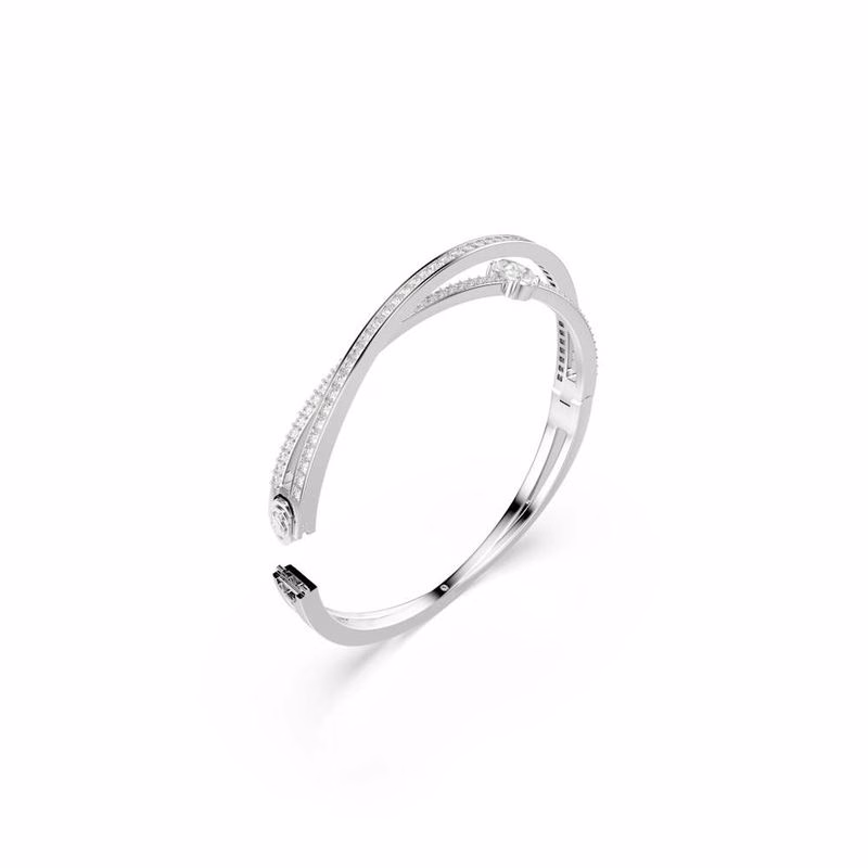 Hyperbola-Armband, Blandade Storlekar, Vit, RodiumpläTerad