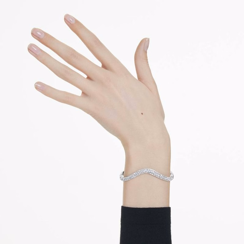 Sublima-Armband, Rund Slipning, Vit, RodiumpläTerad