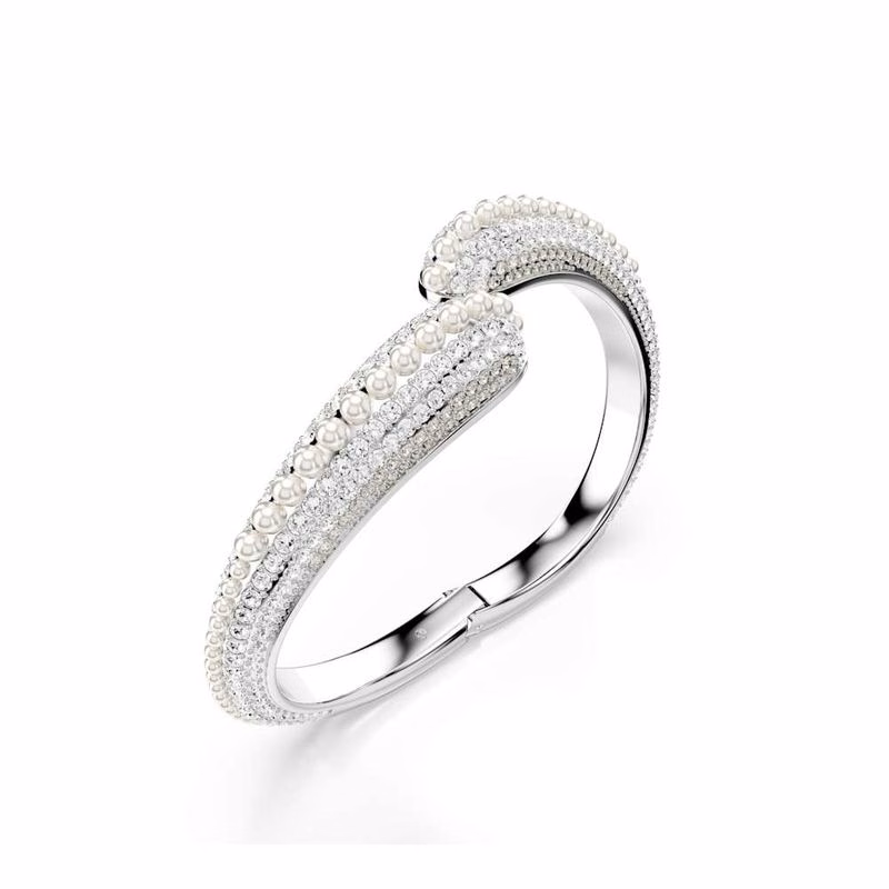 Sublima Armband, KristallpäRla, Rund Slipning, Vit, RodiumpläTerad