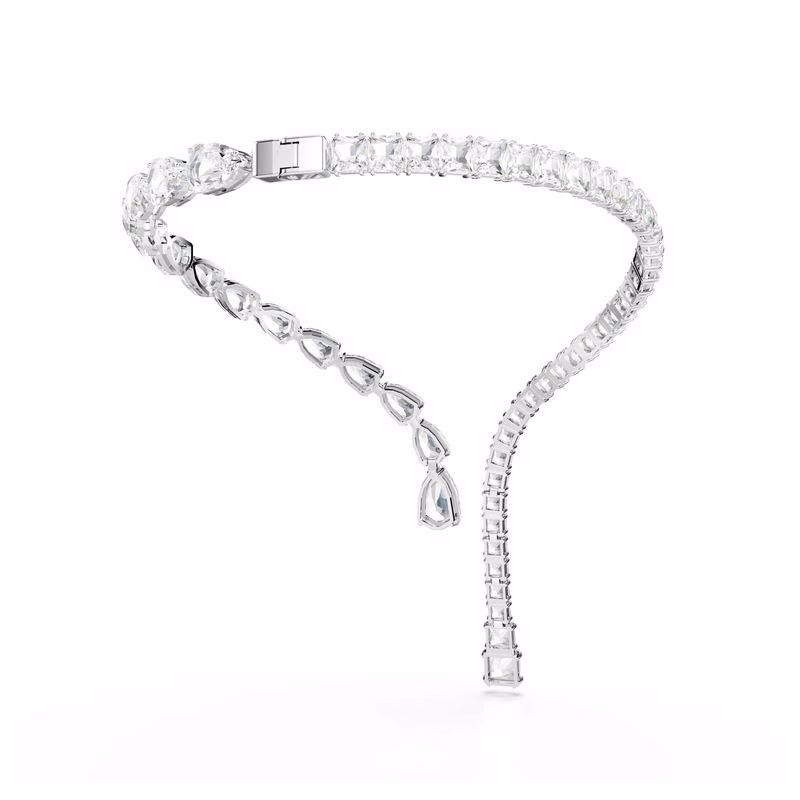 Matrix öPpet Halsband, Blandade Storlekar, Vit, RodiumpläTering
