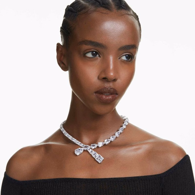 Matrix Halsband, Blandade Storlekar, Vit, RodiumpläTerad