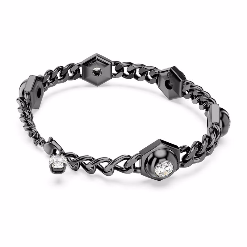 Numina-Armband, Rundslipat, Vitt, RuteniumbeläGgning