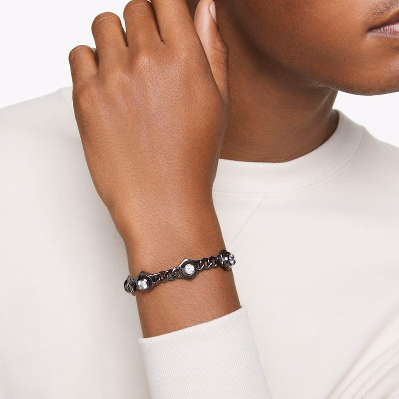 Numina-Armband, Rundslipat, Vitt, RuteniumbeläGgning
