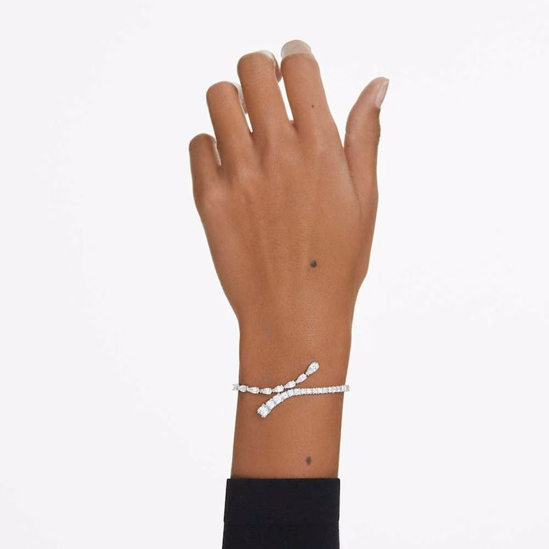 Matrixarmband, Blandade Storlekar, Vit, RodiumpläTerad