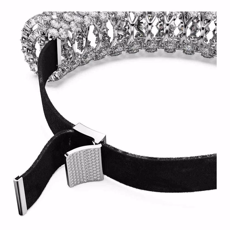 Constella Choker, Rund Slipning, Vit, RodiumpläTerad