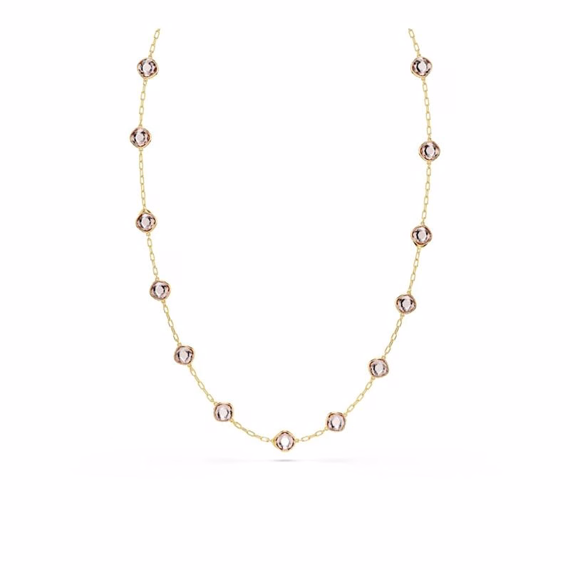 Chroma Halsband, åTtkantig Slipning, GröN, GuldpläTering