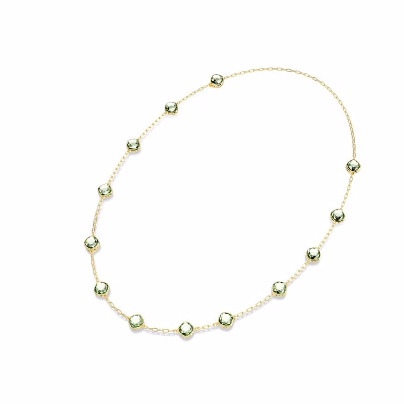 Chroma Halsband, åTtkantig Slipning, GröN, GuldpläTering