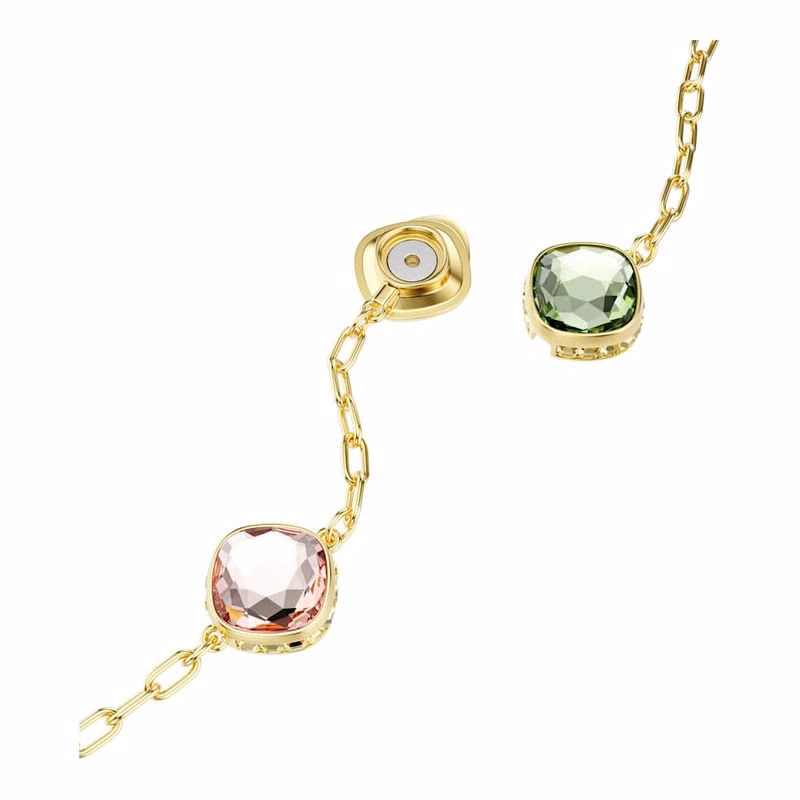 Chroma Halsband, åTtkantig Slipning, GröN, GuldpläTering