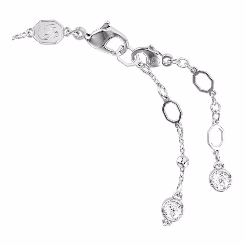 Imber-Armband, Rund Slipning, Vit, RodiumpläTering