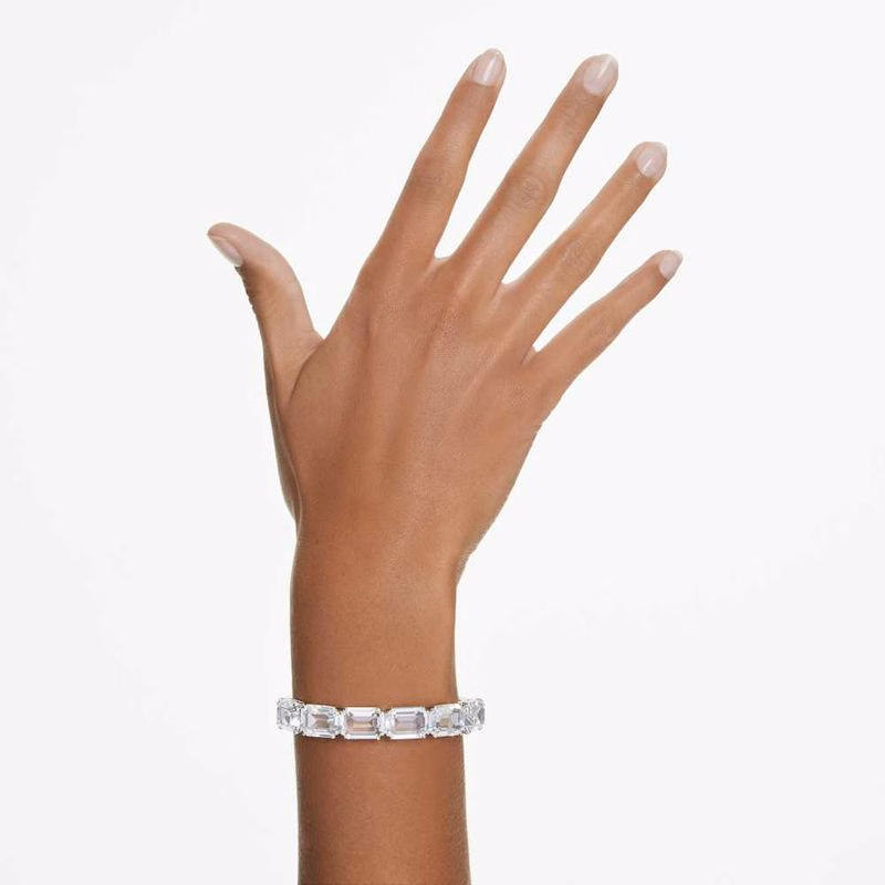 Millenia-Armband, åTtkantig Slipning, Vit, RodiumpläTerad
