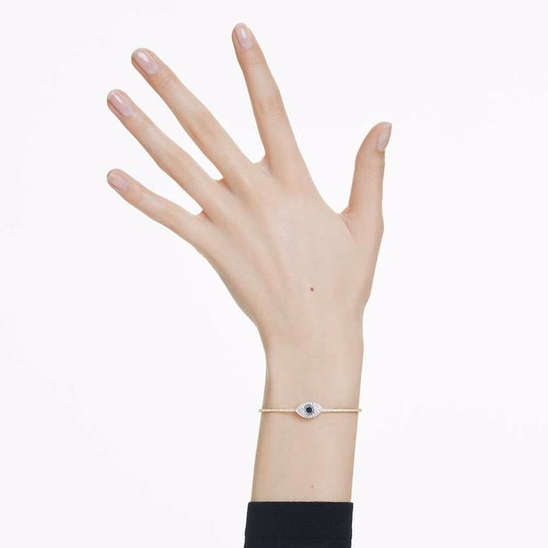 Symbolica Armband, Onda öGat, BlåTt, GuldpläTerat