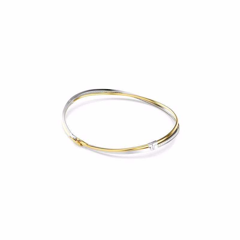 Hyperbola Choker, Rund Slipning, Vit, Kombination Av Metallfinish