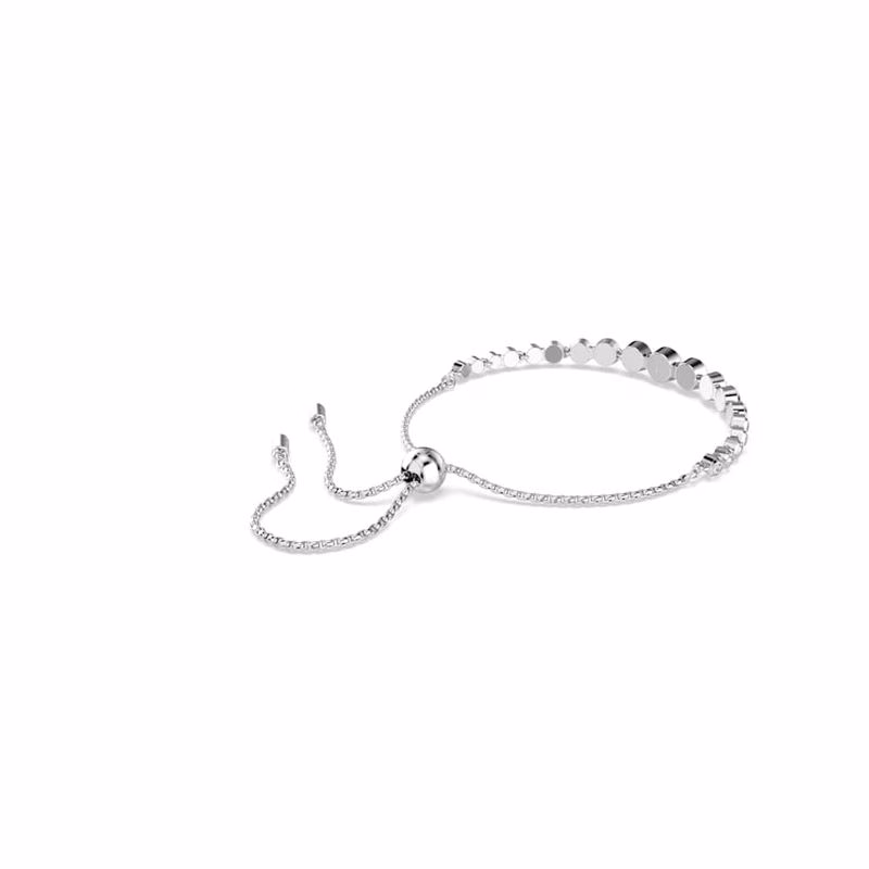 Imber Tennisarmband, Blandade Runda Slipningar, Vitt, RodiumpläTerat