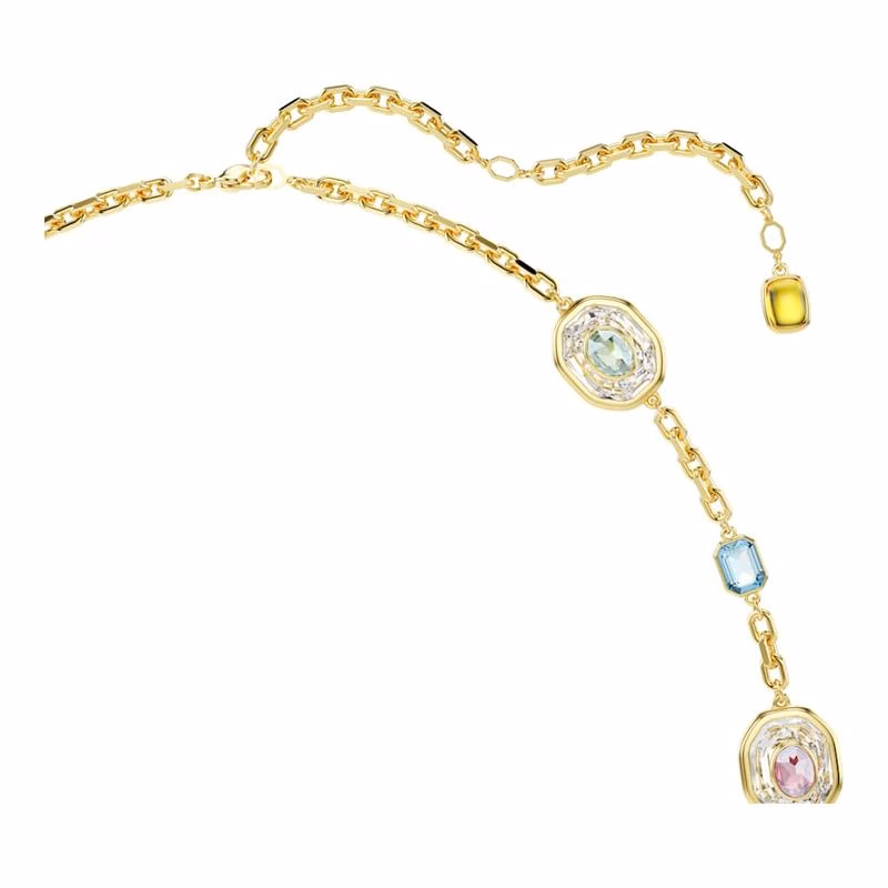 Chroma Halsband, åTtkantig Slipning, FlerfäRgad, GuldpläTerad