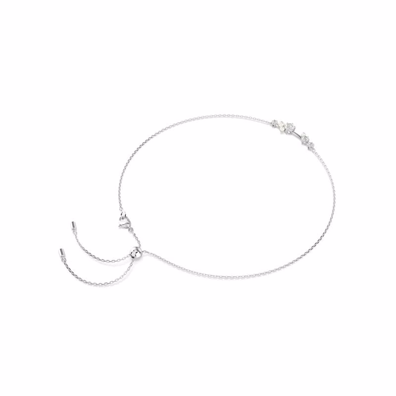 Constella Halsband, KristallpäRla, Runda Slipningar, Vit, RodiumpläTerad