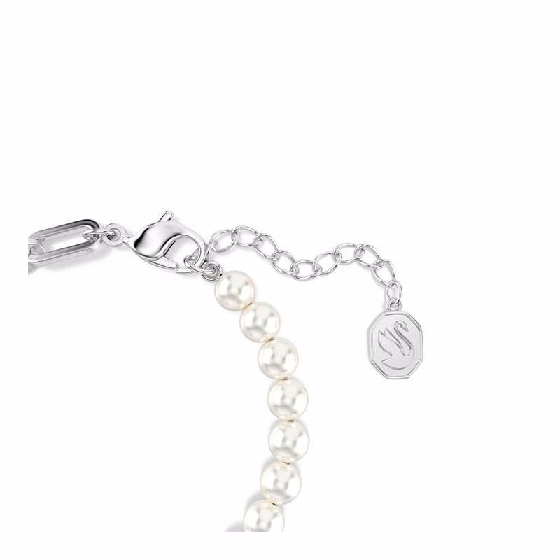 Swan Armband, KristallpäRla, Swan, Svart, RodiumpläTerad