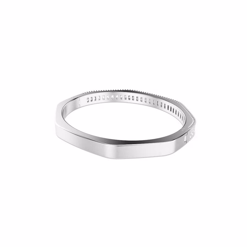 Matrixarmband, Baguetteslipat, Vitt, RodiumpläTerat