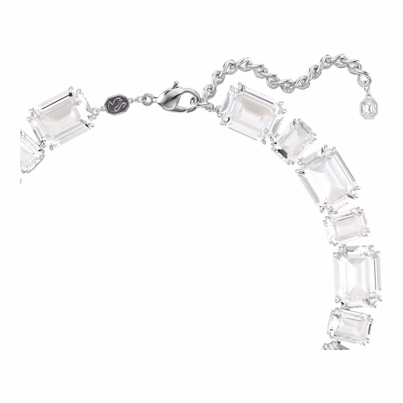 Millenia Y-Halsband, åTtkantig Slipning, Vit, RodiumpläTerad