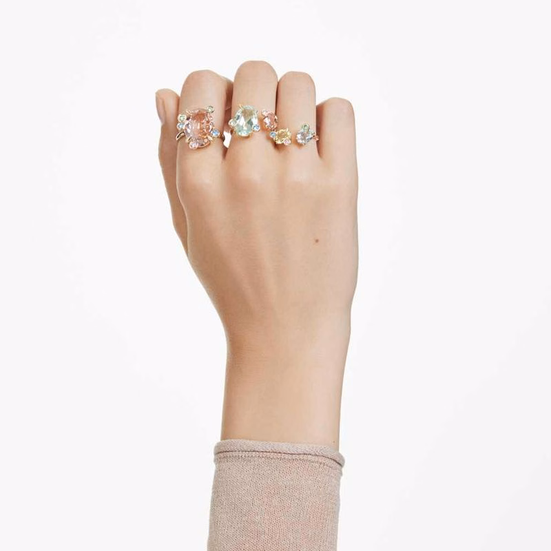 äDelstensring, Set (3), Blandade Storlekar, FlerfäRgad, GuldpläTerad