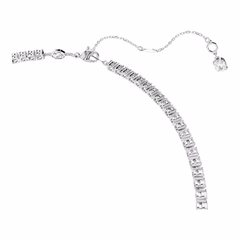 Matrix Y-Halsband, Rund Slipning, Vit, RodiumpläTerad