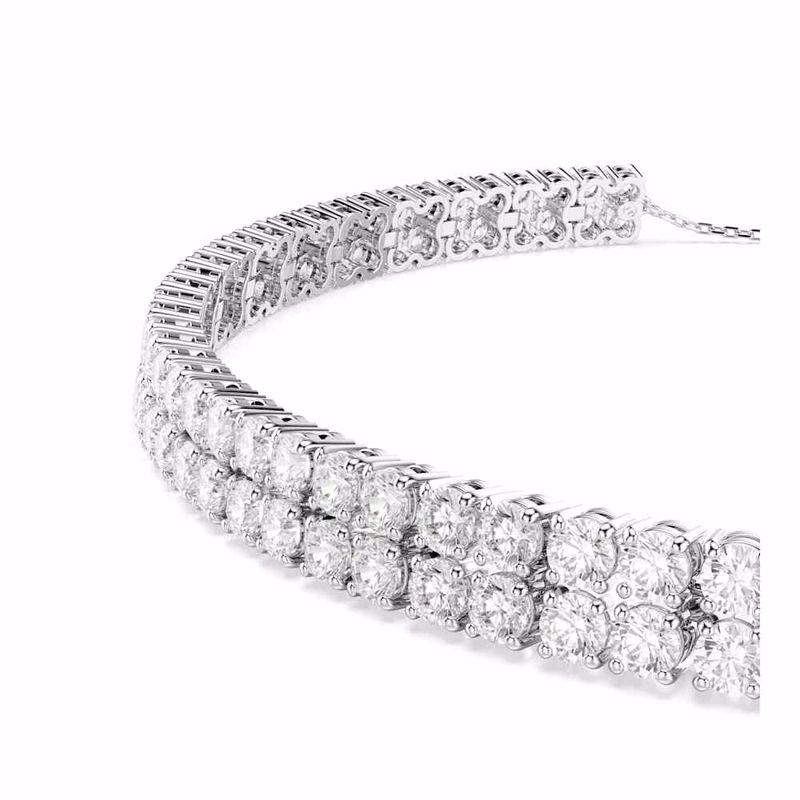 Matrix Choker, Rund Slipning, Vit, RodiumpläTerad