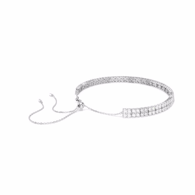 Matrix Choker, Rund Slipning, Vit, RodiumpläTerad