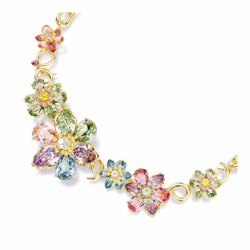 Idyllia Halsband, Blandade Storlekar, Blomma, FlerfäRgad, GuldpläTerad
