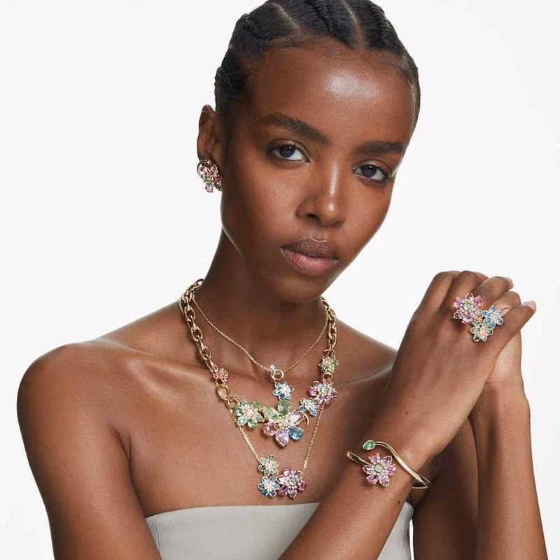 Idyllia Halsband, Blandade Storlekar, Blomma, FlerfäRgad, GuldpläTerad