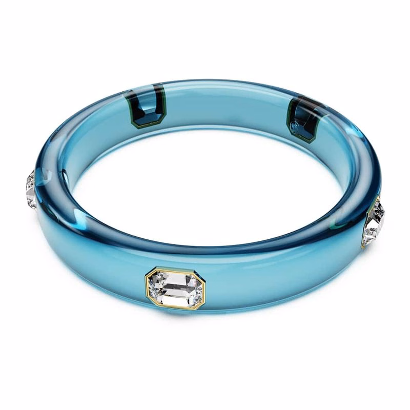 Dulcis-Armband, åTtkantigt Slipat, BlåTt, GuldpläTerat