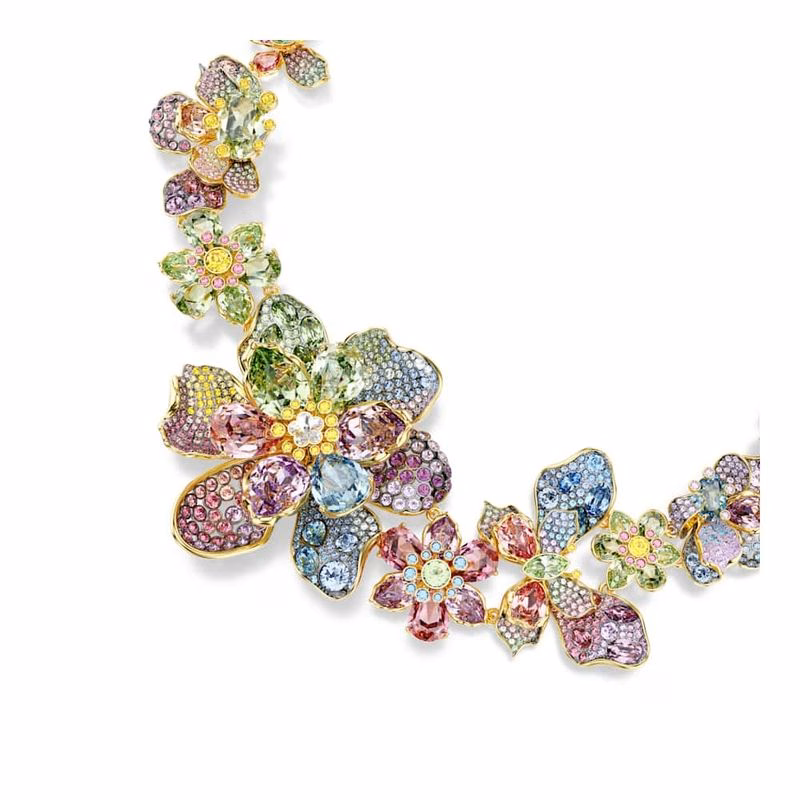 Idyllia Halsband, Blandade Storlekar, Pavé, Blomma, FlerfäRgad, GuldpläTerad