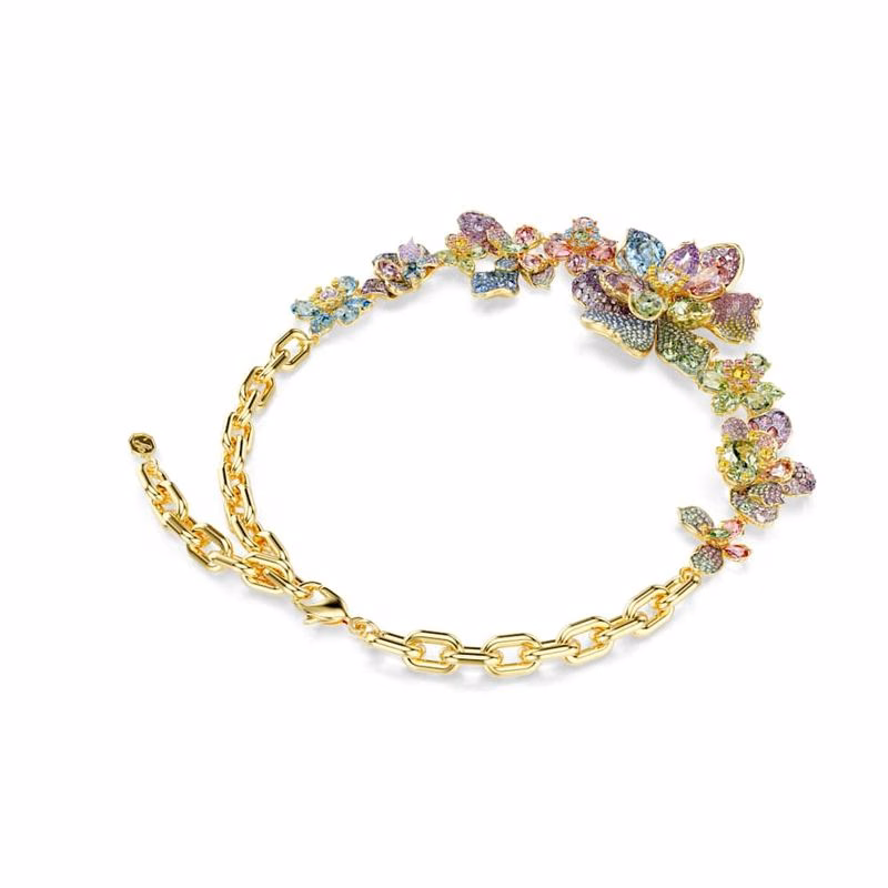 Idyllia Halsband, Blandade Storlekar, Pavé, Blomma, FlerfäRgad, GuldpläTerad