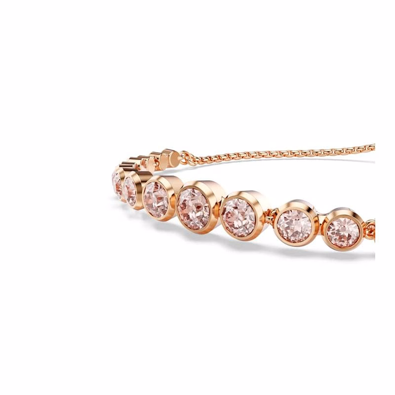 Imber Tennisarmband, Blandade Runda Slipningar, Rosa, RoséGuldpläTerad