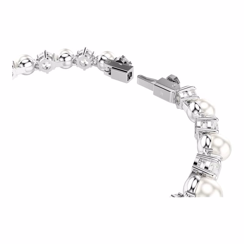 Matrix Tennisarmband, KristallpäRla, Rund Slipning, Vit, RodiumpläTerad