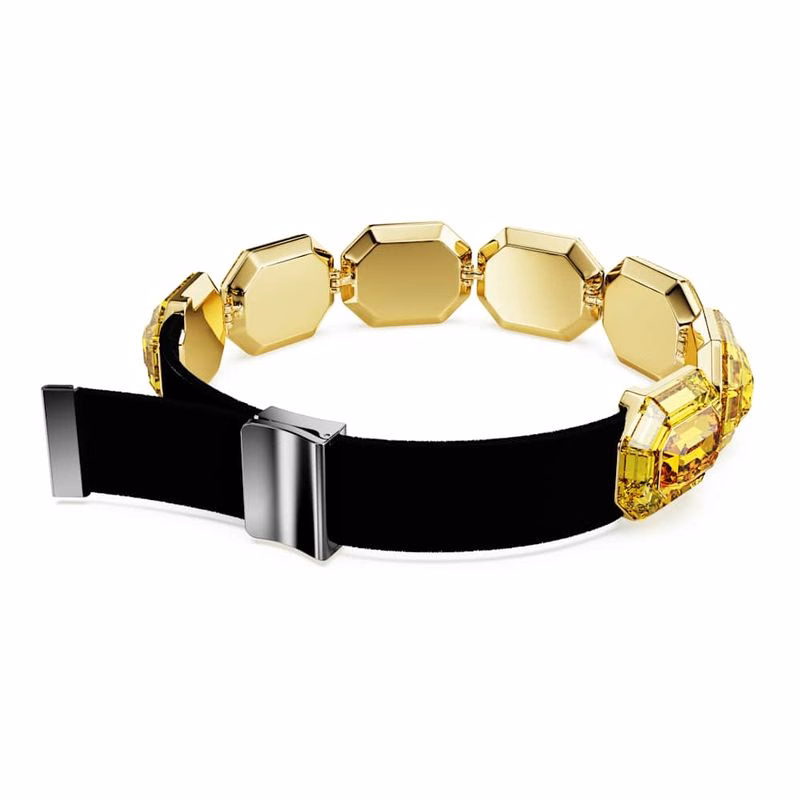 Lucent Choker, åTtkantig Form, Gul, GuldpläTerad