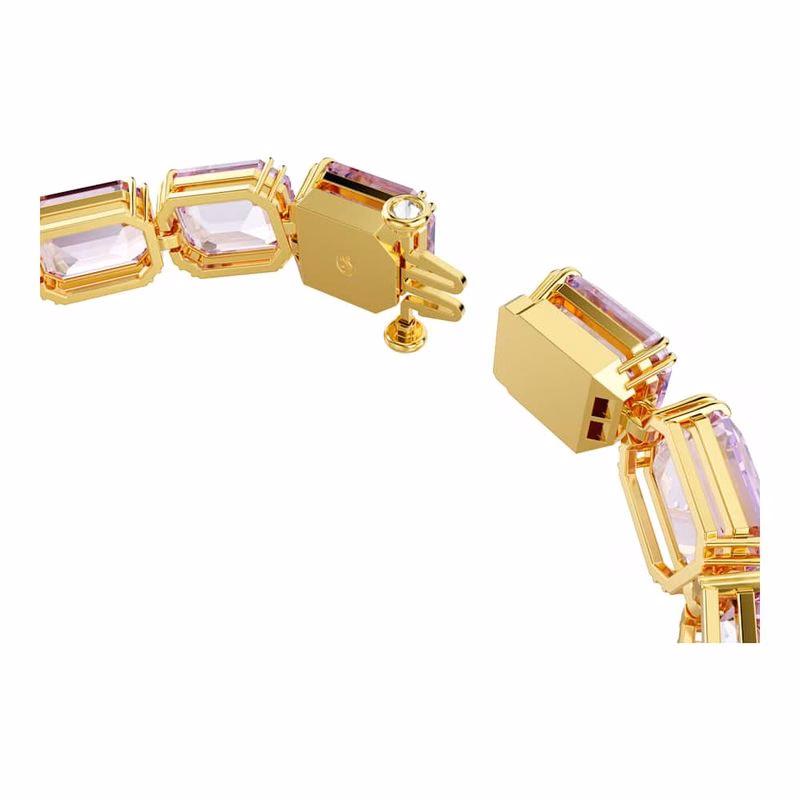 Millenia Tennisarmband, åTtkantig Slipning, Lila, GuldpläTerad