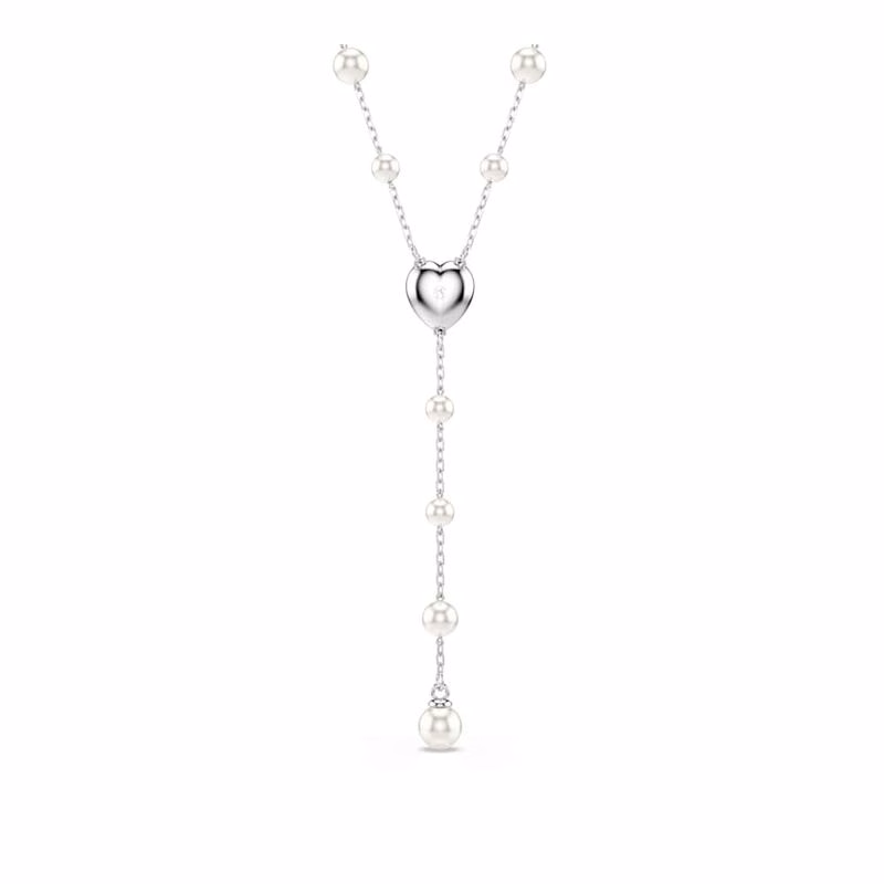 Ariana Grande X Swarovski Y-Halsband, Blandade Storlekar, HjäRta, Vit, RodiumpläTerad
