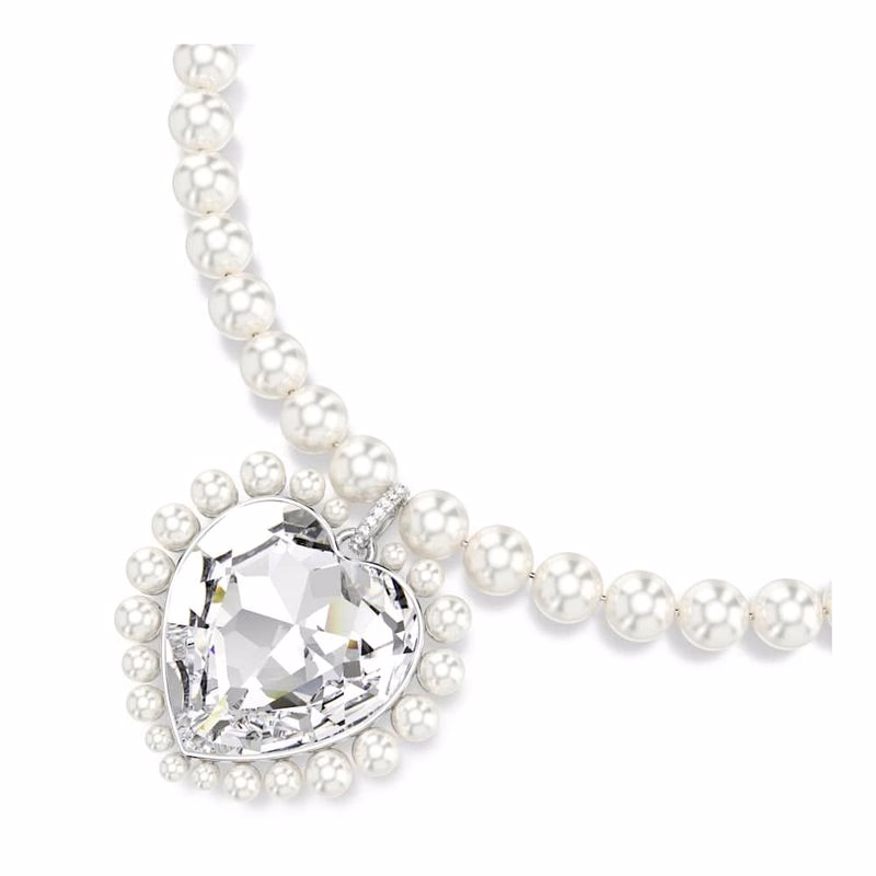 Ariana Grande X Swarovski Halsband, KristallpäRla, HjäRtslipat, HjäRta, Vit, RodiumpläTerad