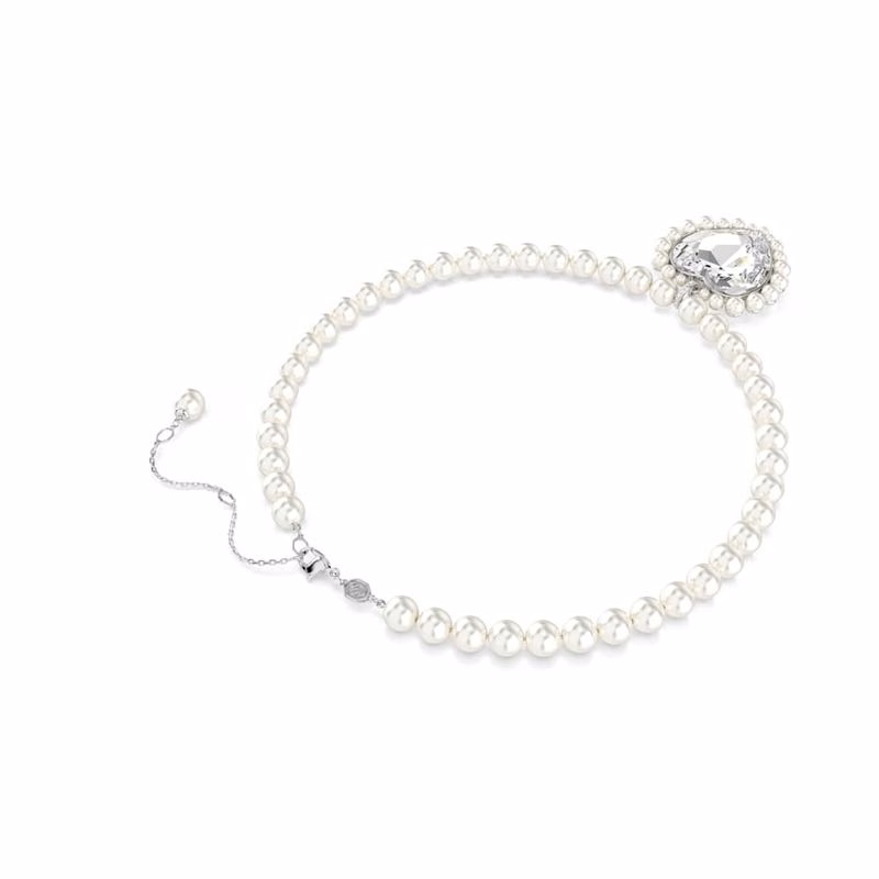 Ariana Grande X Swarovski Halsband, KristallpäRla, HjäRtslipat, HjäRta, Vit, RodiumpläTerad