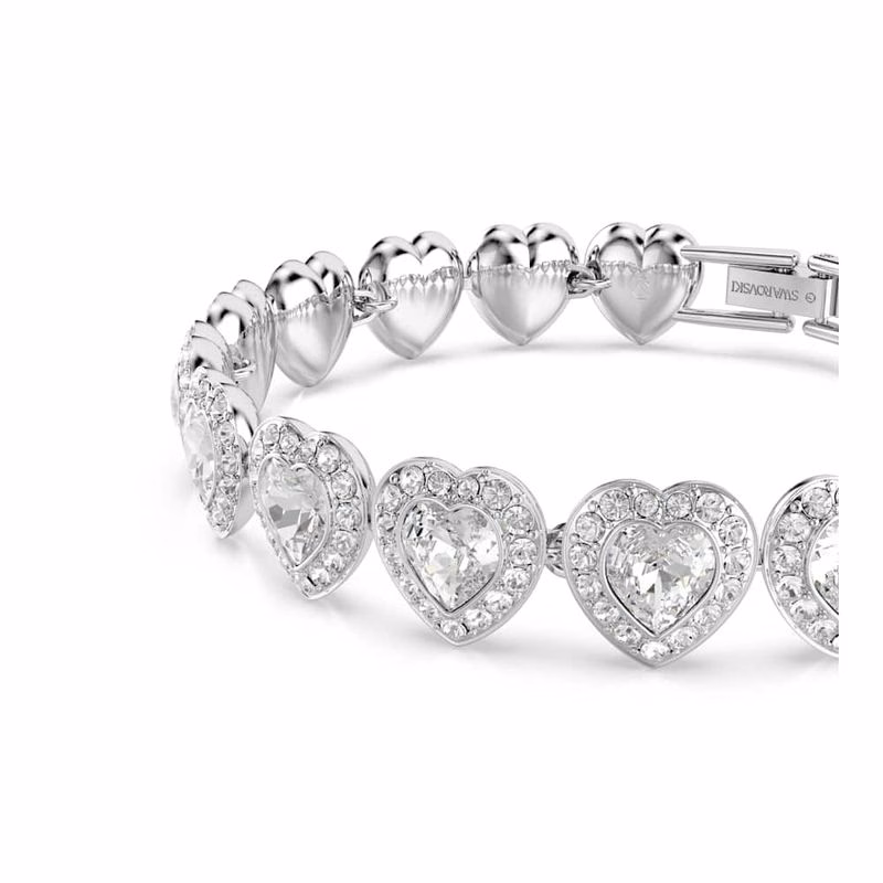 Ariana Grande X Swarovski Tennisarmband, Blandade Storlekar, HjäRta, Vit, RodiumpläTerad