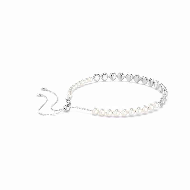 Ariana Grande X Swarovski Tennis Choker, Blandade Storlekar, HjäRta, Vit, RodiumpläTerad
