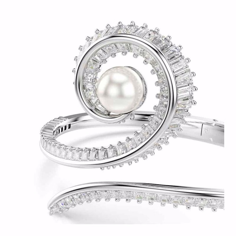 Ariana Grande X Swarovski-Armband, KristallpäRla, Baguetteslipad, Vit, RodiumpläTerad