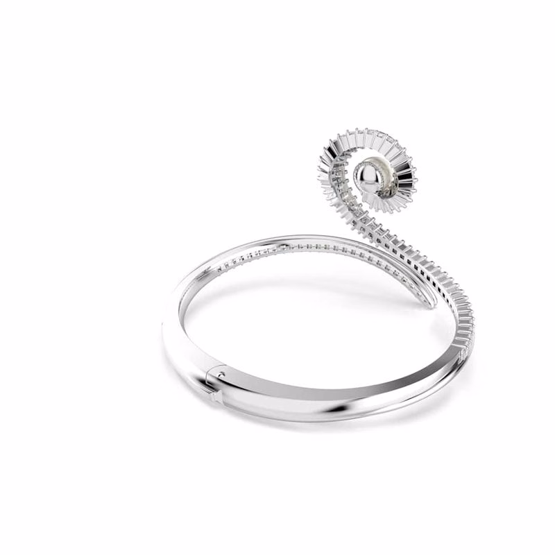 Ariana Grande X Swarovski-Armband, KristallpäRla, Baguetteslipad, Vit, RodiumpläTerad