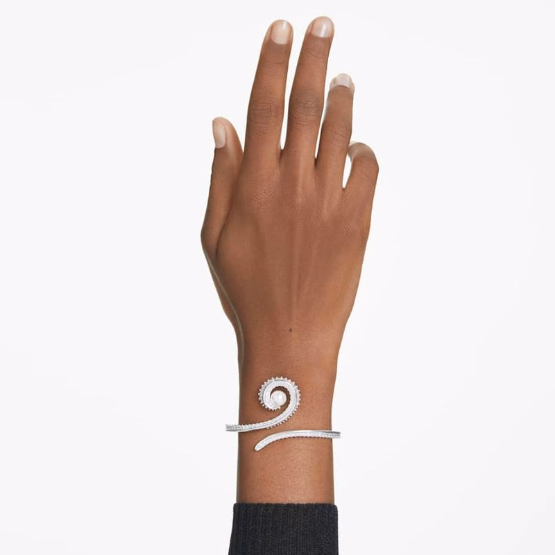 Ariana Grande X Swarovski-Armband, KristallpäRla, Baguetteslipad, Vit, RodiumpläTerad