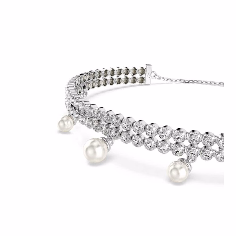 Ariana Grande X Swarovski-Armband, KristallpäRla, Rund Slipning, Vit, RodiumpläTerad