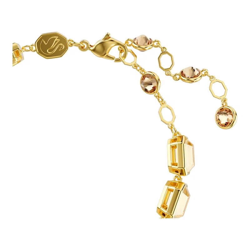 Millenia Tennisarmband, åTtkantig Slipning, Karamell, GuldpläTerad