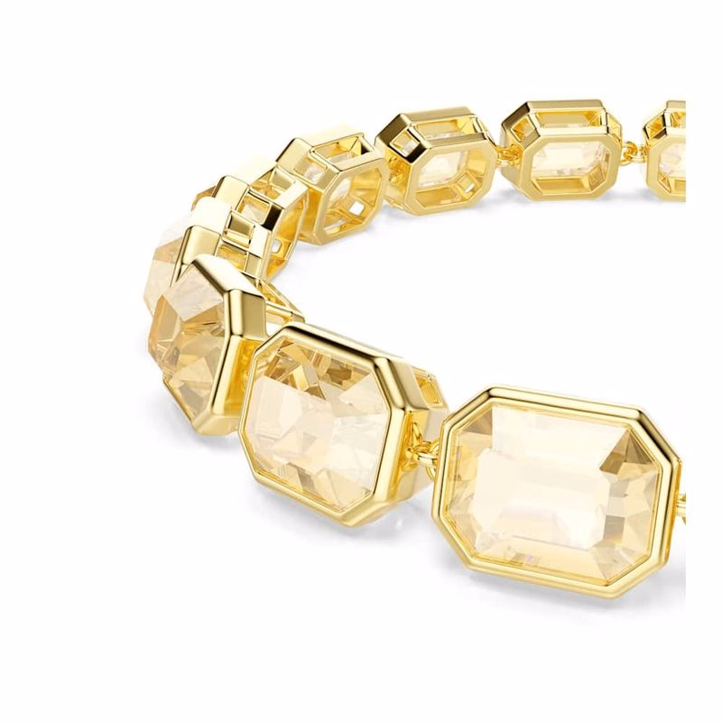 Millenia Tennisarmband, åTtkantig Slipning, Karamell, GuldpläTerad
