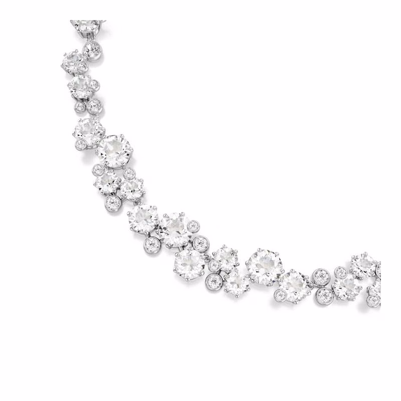 Constella Halsband, Rund Slipning, Vit, RodiumpläTerad