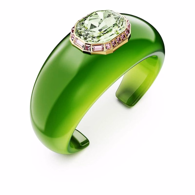 Dulcis-Armband, åTtkantig Slipning, Pavé, GröN, GuldpläTering