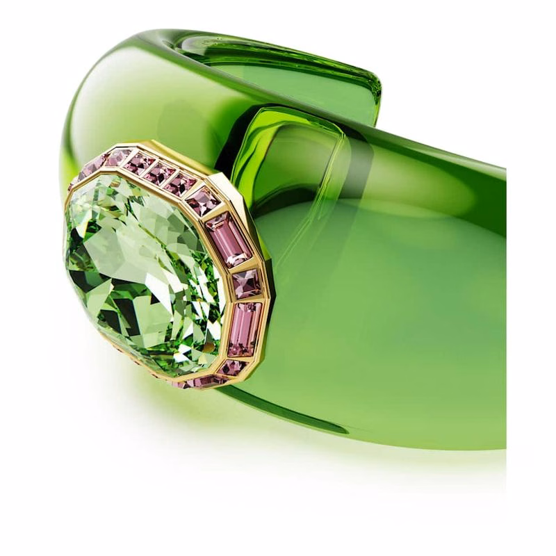 Dulcis-Armband, åTtkantig Slipning, Pavé, GröN, GuldpläTering